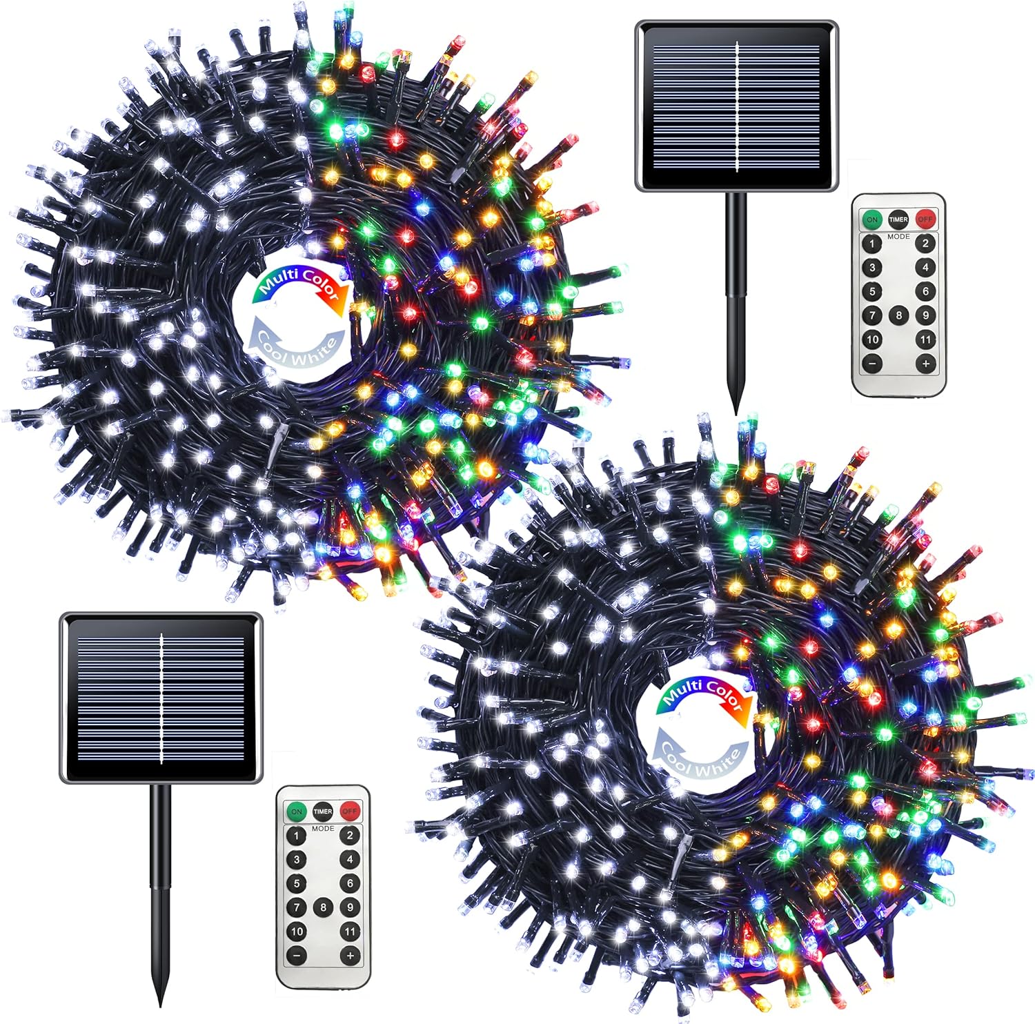 JMEXSUSS Solar Christmas Lights - 400 LED Color Changing String