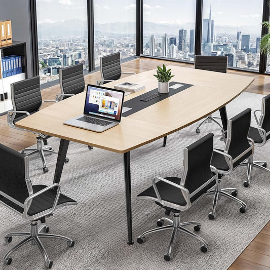 YITAHOME 6FT Conference Table: Power Outlets & Modern Design