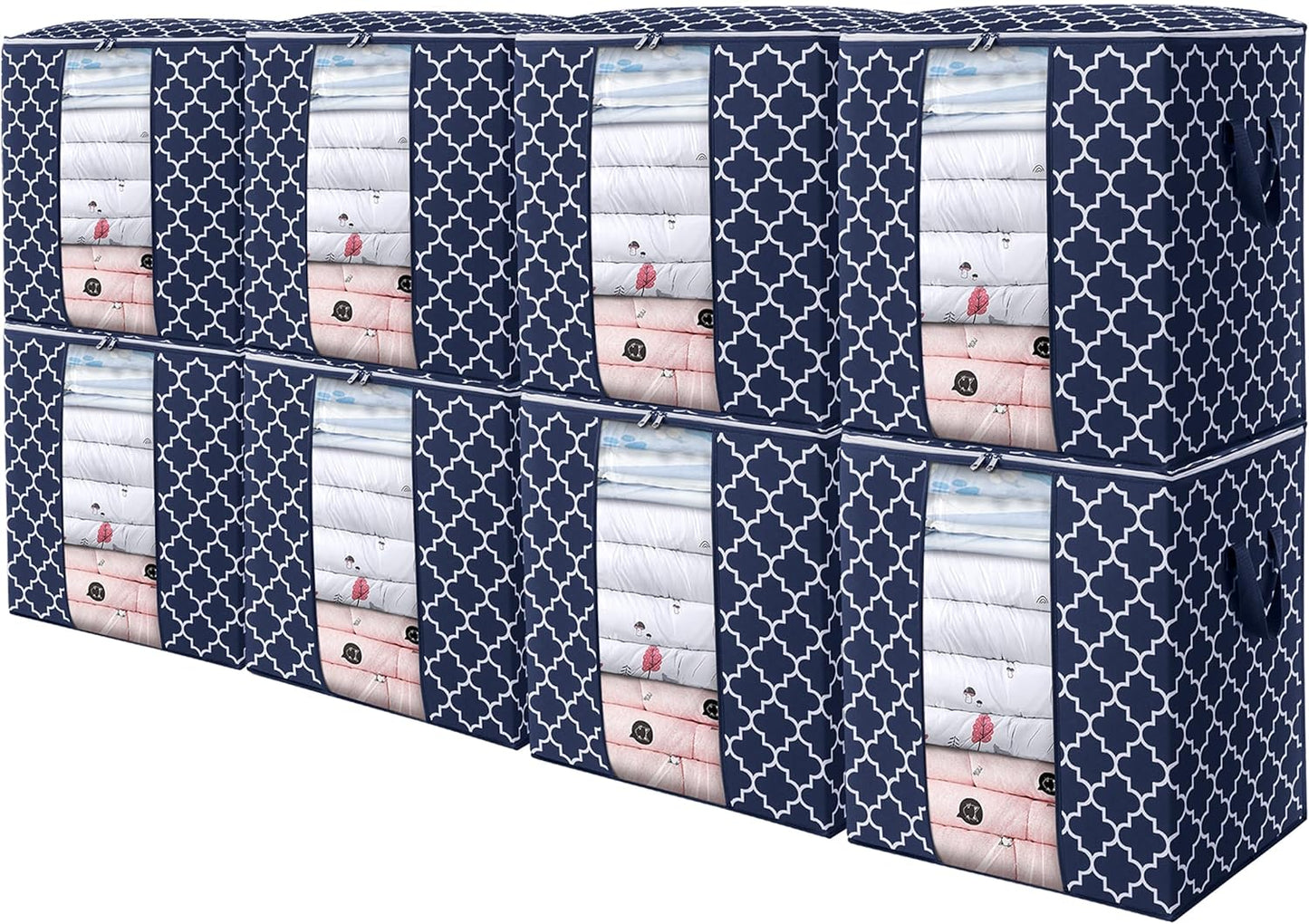 WISELIFE Storage Bags 8 Pack for Large Blanket Organization