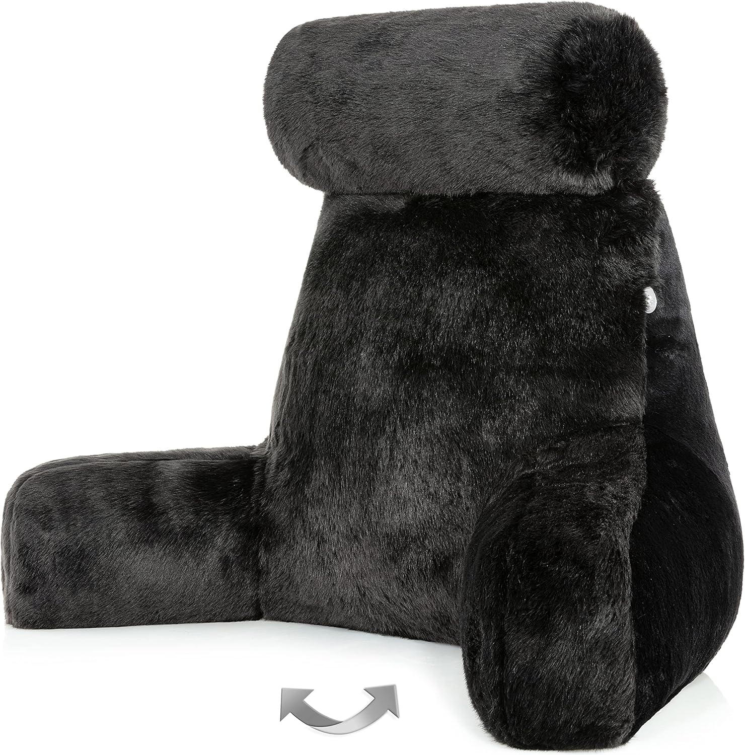 Husband Pillow Medium Black Panther Backrest - Comfy Faux Fur