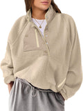 ANRABESS Women Fuzzy Fleece Pullover Sherpa Sweatshirt - Warm Loose