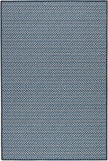 Herringbone Machine Washable Area Rug 5 ft x 8 ft - Navy