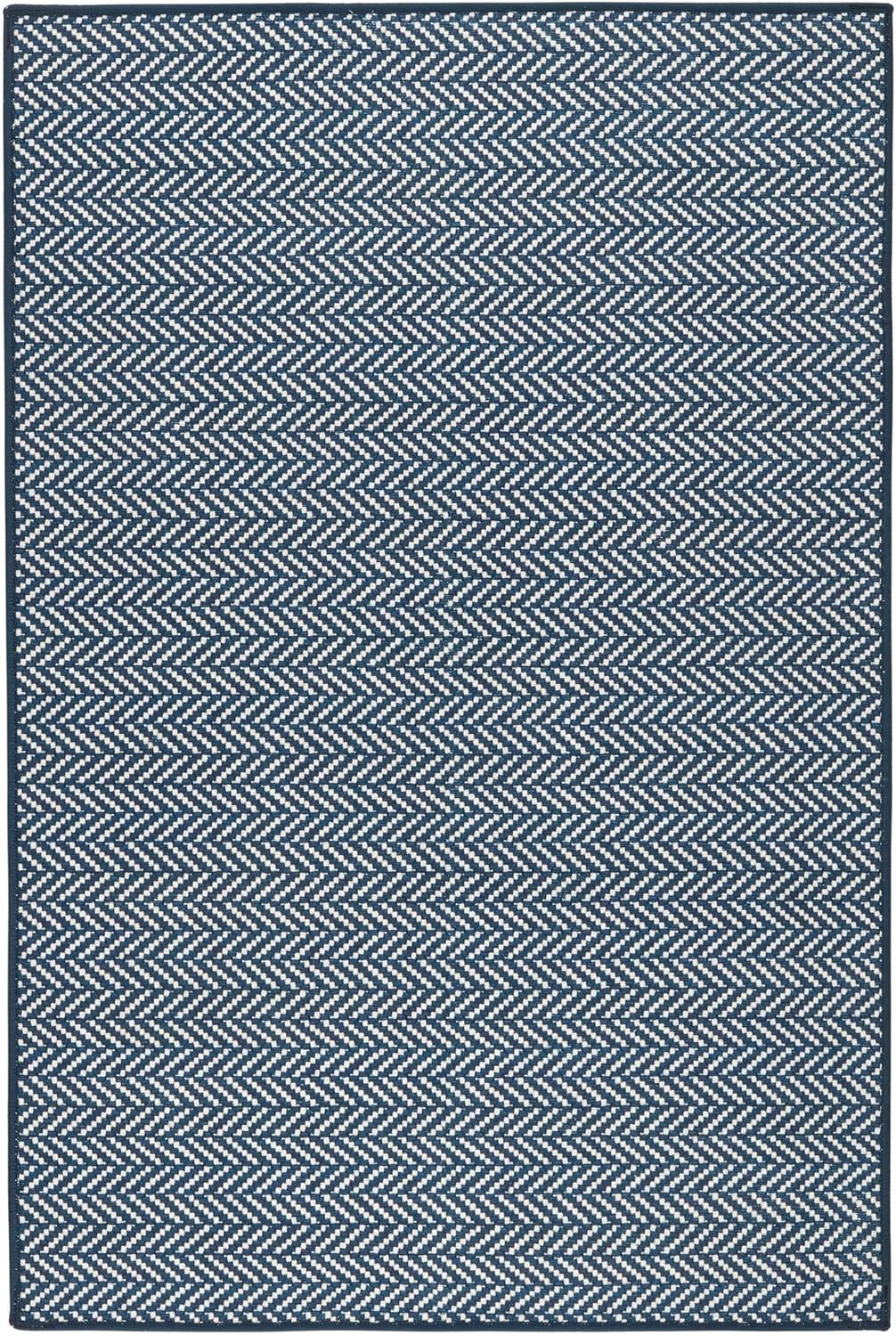 Dash and Albert Herringbone Area Rug - 5ft x 8ft Navy for Home