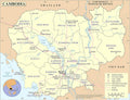 Cambodia Political Map Poster 24x31 Laminated - Frame Ready