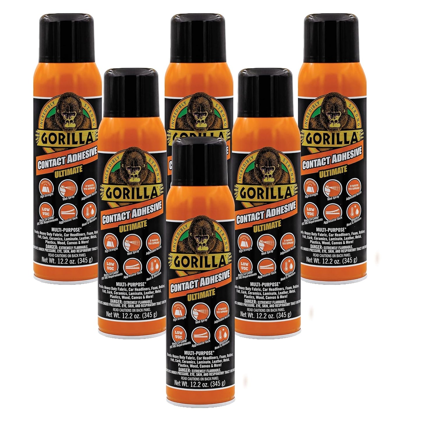 Gorilla Contact Adhesive Ultimate Web Spray Adhesive for All Surfaces