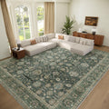 Washable 9x12 Area Rug 0.3in with Non-Slip Silicone Backing - Sage