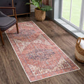 Bloom Rugs Washable 12 ft Runner - Red/Orange/Beige Traditional Runner