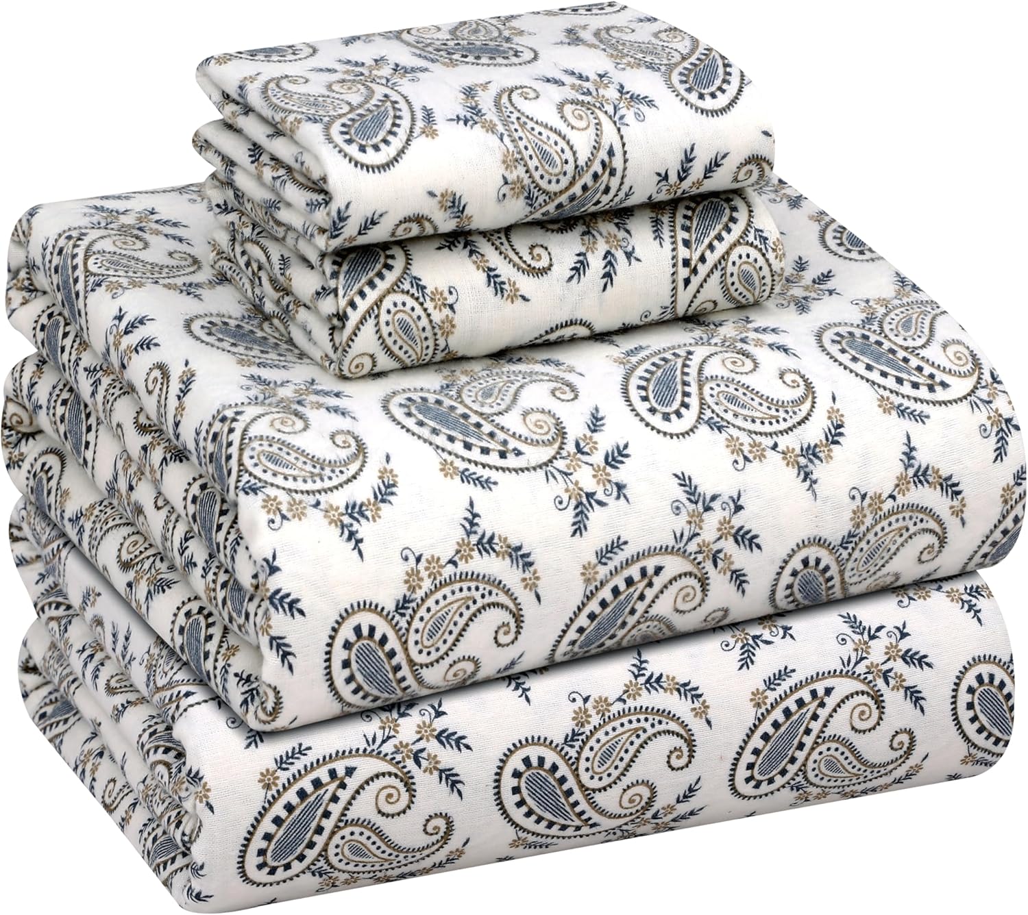 RUVANTI Flannel Sheets King Size Set - Soft Cotton Comfort