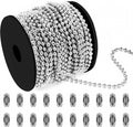 100ft Ball Bead Chain 304 Stainless Steel #10 - Durable 4.5mm Spool