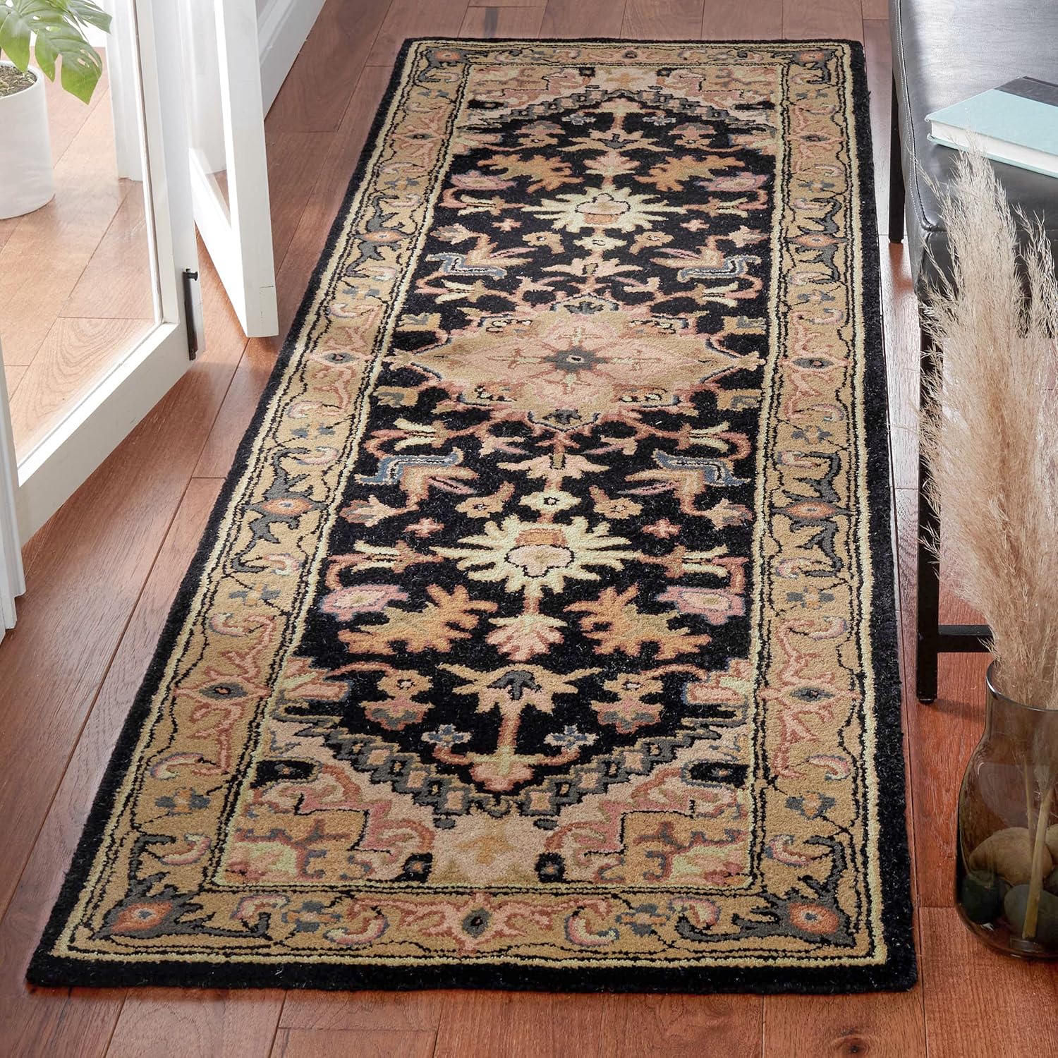 Handmade Traditional Oriental Medallion Runner Rug for Home