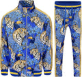 G-Style USA Men's Tiger Pattern Tracksuit Set - Retro Look