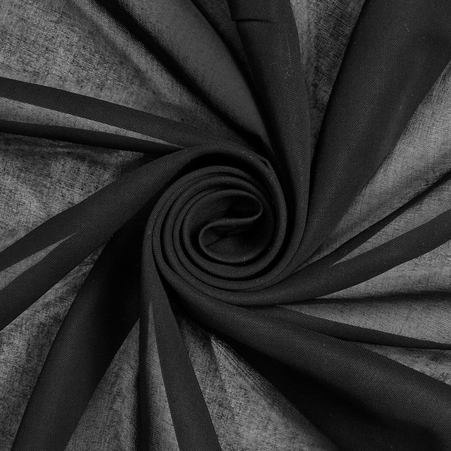 100% Cotton Voile Fabric Solid Pattern 60 in Black for Crafts