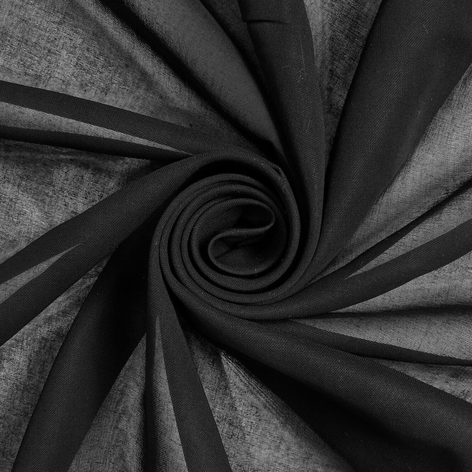 100% Cotton Voile Fabric Solid Pattern 60 in Black for Crafts
