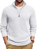 COOFANDY Men's Quarter Zip Pullover Dress Slim Fit Sweater - Modern