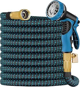 Expandable Garden Hose 25 ft with 10 Function Spray Nozzle