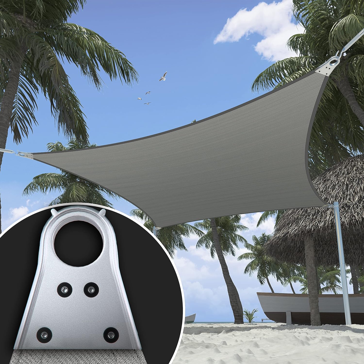 Heavy Duty Shade Sail 30ft x 37ft for Ultimate UV Protection