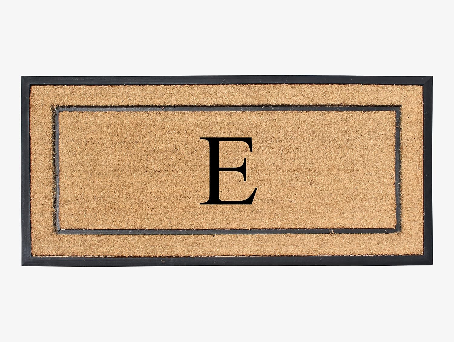 Natural Coir & Rubber Large Monogrammed Doormat for Entry