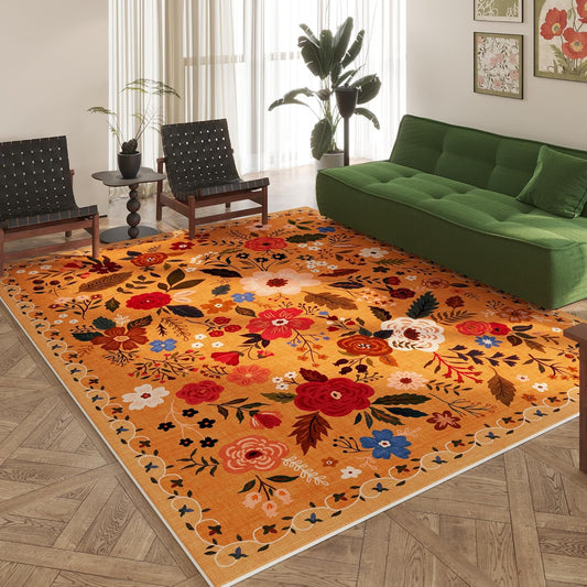 Boho Area Rug 8x10 for Living Room Clearance - Vintage Floral