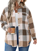 IN'VOLAND Women's Plus Size Plaid Shacket - Oversized Flannel Jacket