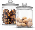 Elegant Cookie Jar Set - 2 Large Glass Canisters for Countertop