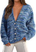 Striped V Neck Cardigan Sweater - Cozy Lightweight Layer