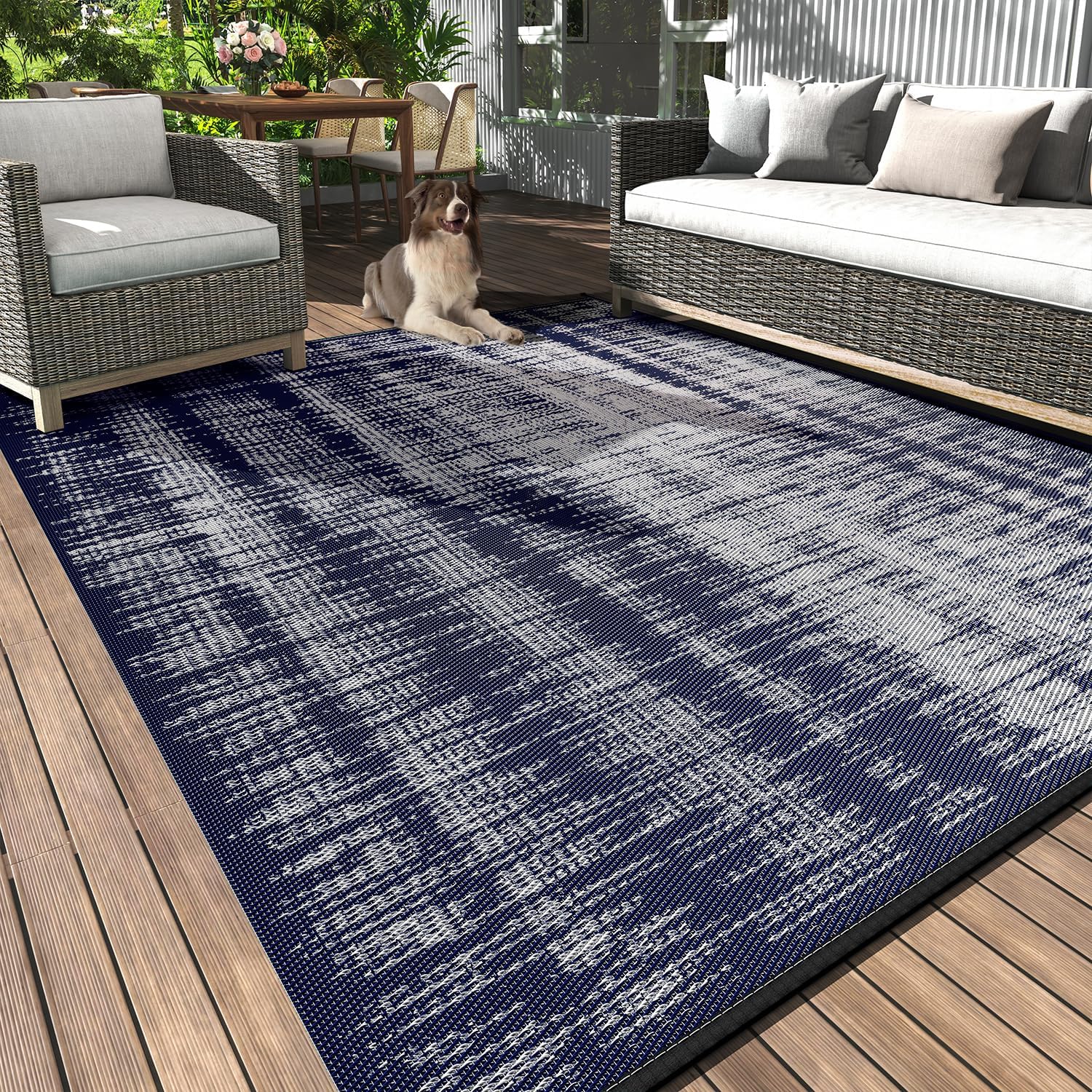 MontVoo Outdoor Rug Waterproof 5x8 ft for Patio and Camping