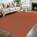 Washable Area Rug 6x9 ft Braided Cotton Non Slip Rug - Orange/Tan