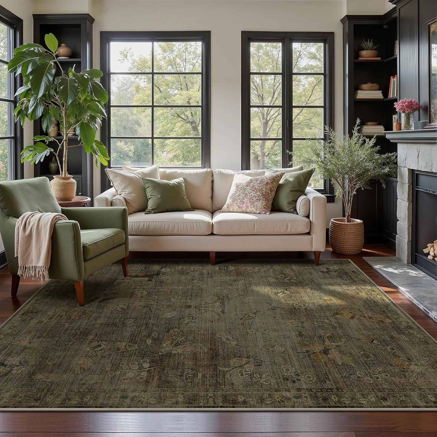 GENIMO 6x9 Area Rugs for Living Room, Vintage Non Slip Design
