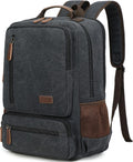 Durable Canvas Laptop Backpack for Men Women - Travel Rucksack