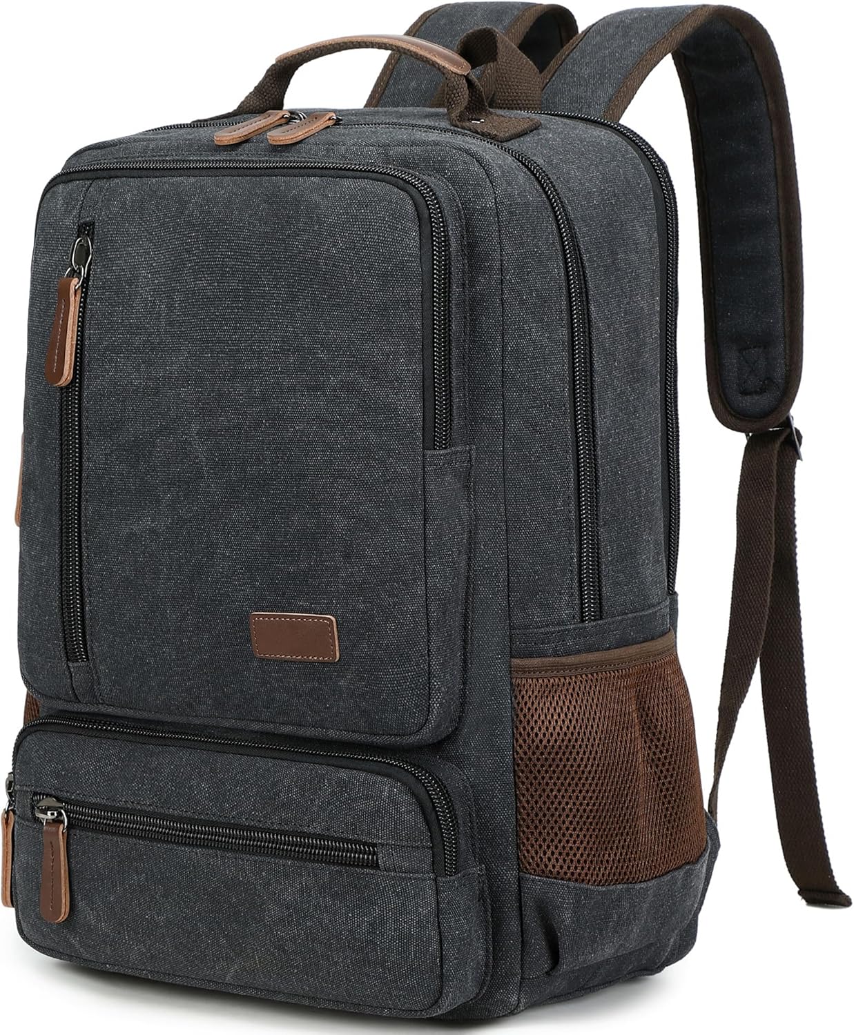 Durable Canvas Laptop Backpack for Men Women - Travel Rucksack