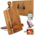 Wood Cookbook Stand for Kitchen Counter - Reversible Wooden Recipe