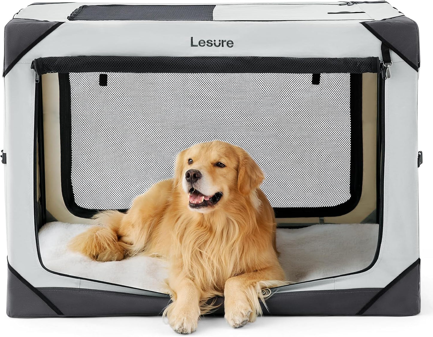 Lesure Collapsible Dog Crate - Portable Travel Kennel for Pets