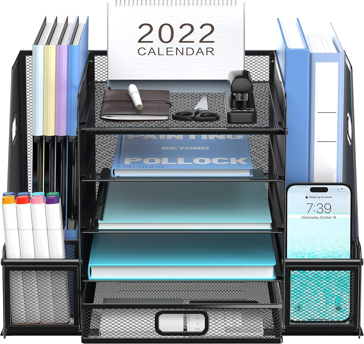 5-Tier Mesh Desk Organizer for Effortless Office Storage