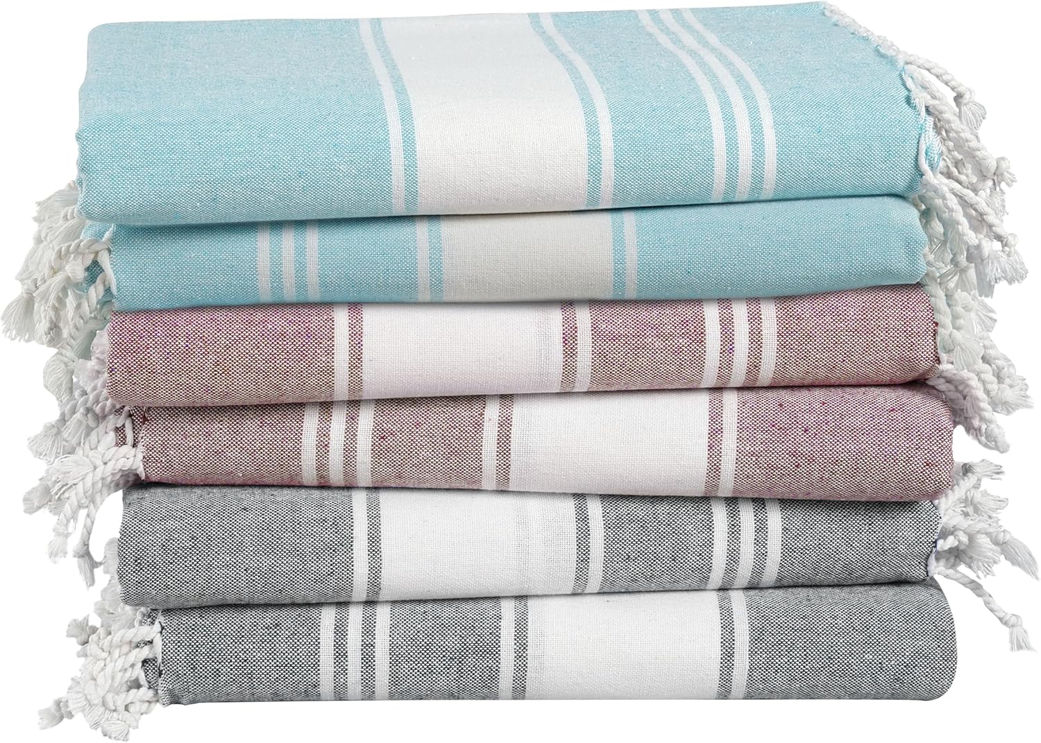 Oversized Turkish Beach Towels Set of 6 for Summer Fun