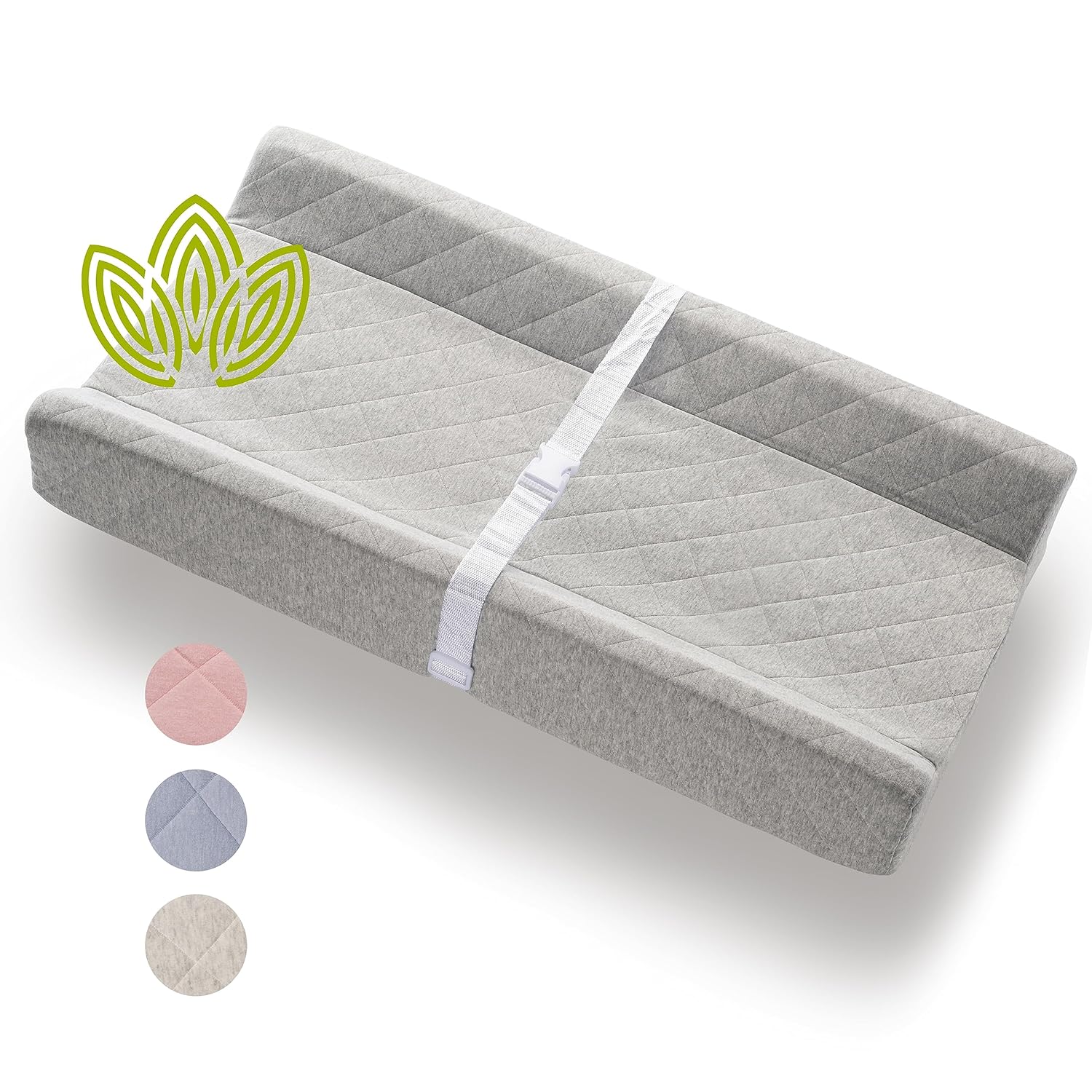Organic Cotton Contoured Baby Changing Pad with Waterproof Foam