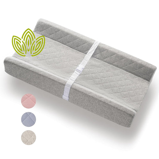 Organic Cotton Contoured Baby Changing Pad with Waterproof Foam