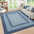 9x12 Living Room Washable Rug Braided Print - Non Slip Boho Accent