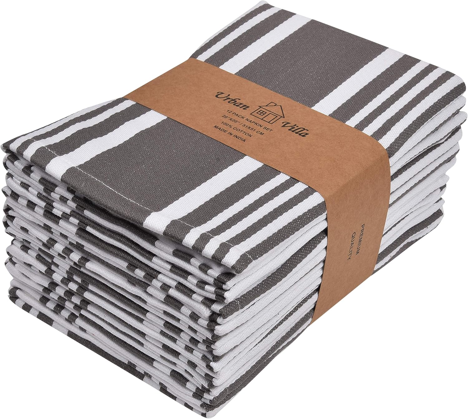 Trendy Stripes Cotton Dinner Napkins for Elegant Table Settings