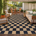 Lahome Checkered Easy Jute Rug 9x12 - Farmhouse Non Slip Area Rug