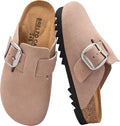 Suede Clogs for Women Leather Slip-on Mules - Supportive Everyday are