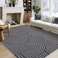 Washable Rug 5x7 Area Rug - Low Pile Non Slip Rainbow Accent