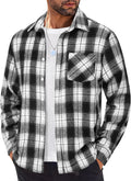 Mens Flannel Shirt for Men - Lightweight Plaid Button Down Jacket
