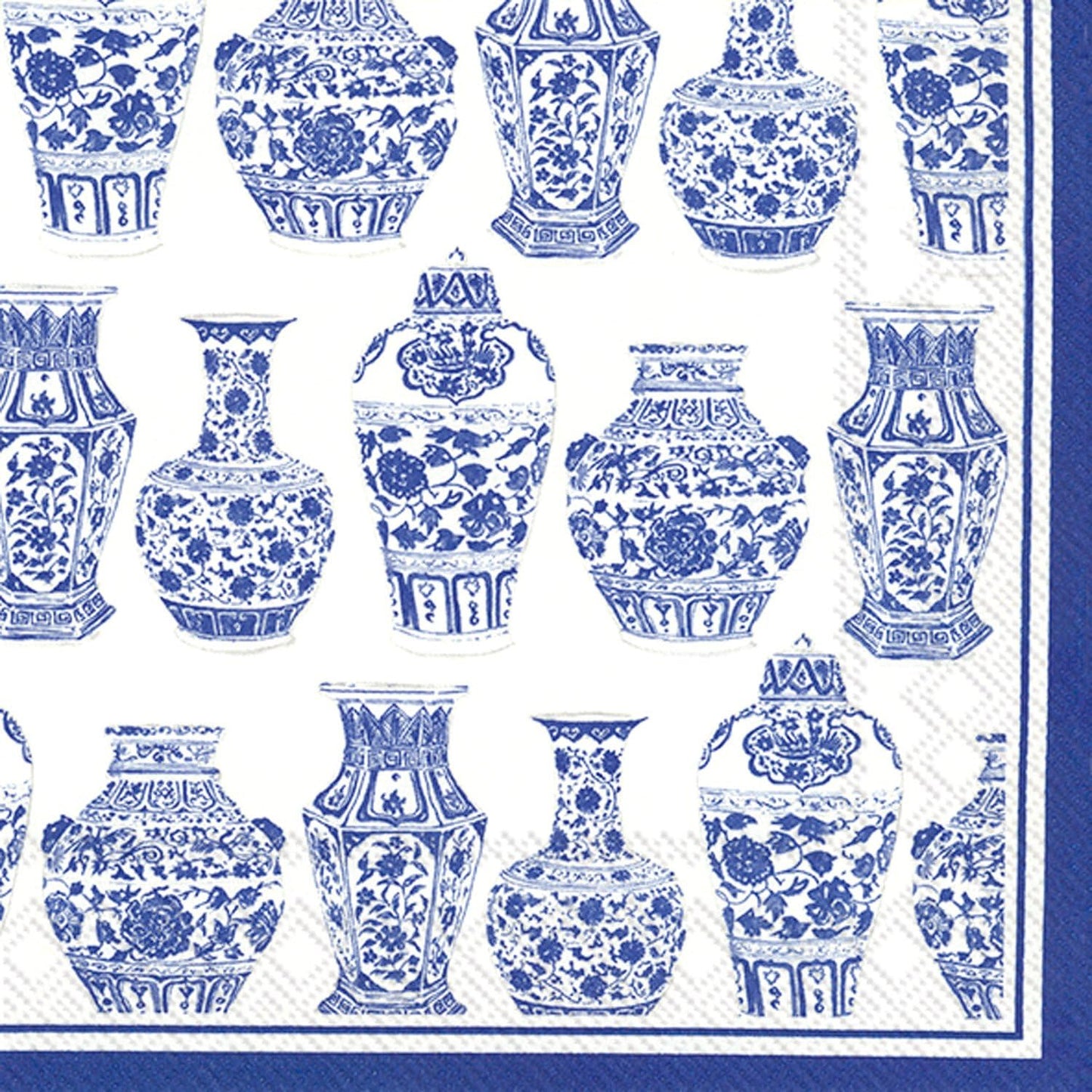 Chic Blue & White Urn Cocktail Napkins - Pack of 20