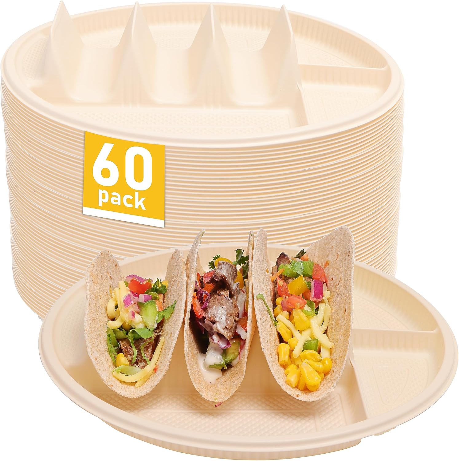Large Disposable Taco Plates for Perfect Taco Tuesdays and Parties