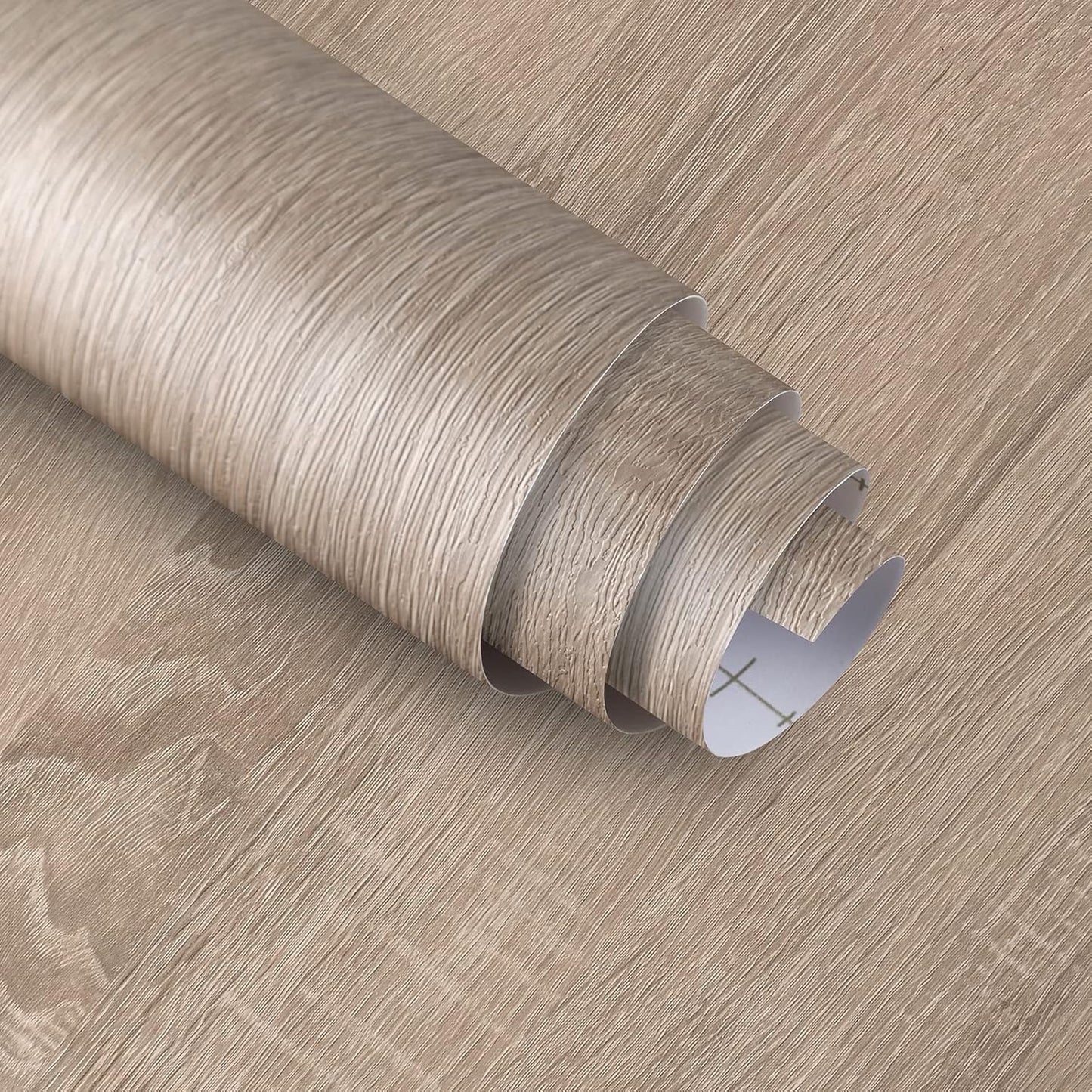 31.5in x 157.4in Light Brown Gray Wood Grain Contact Paper