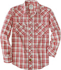 Pearl Snap Shirts for Men Long Sleeve Lightweight Casual Western Plaid