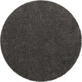 Unique Loom Solid Shag Area Rug 7 ft 1 in Round - Soft Graphite