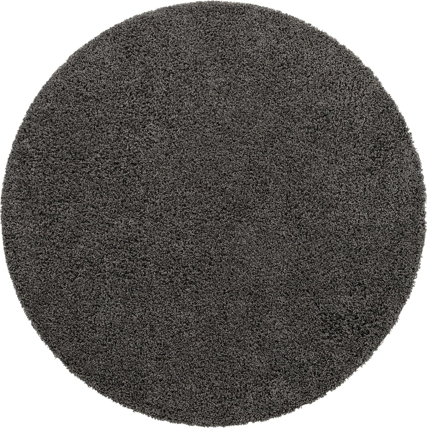 Unique Loom Solid Shag Collection Area Rug in Graphite Gray