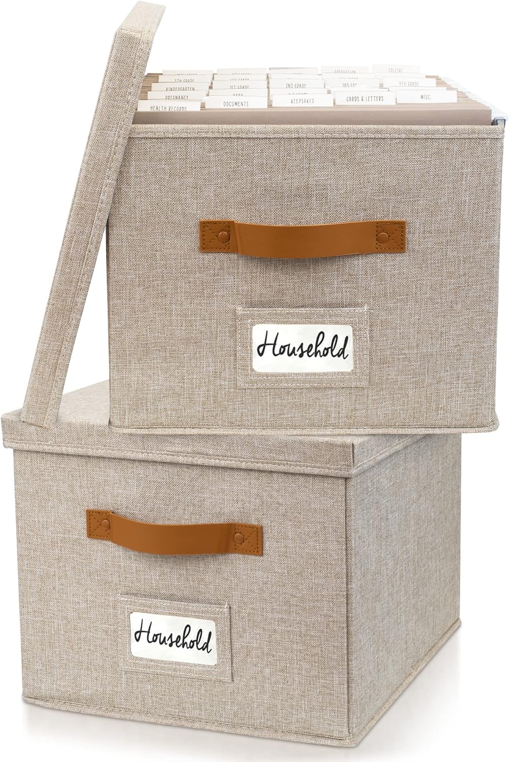 ZICOTO Decorative File Organizer Box Set for Stylish Storage