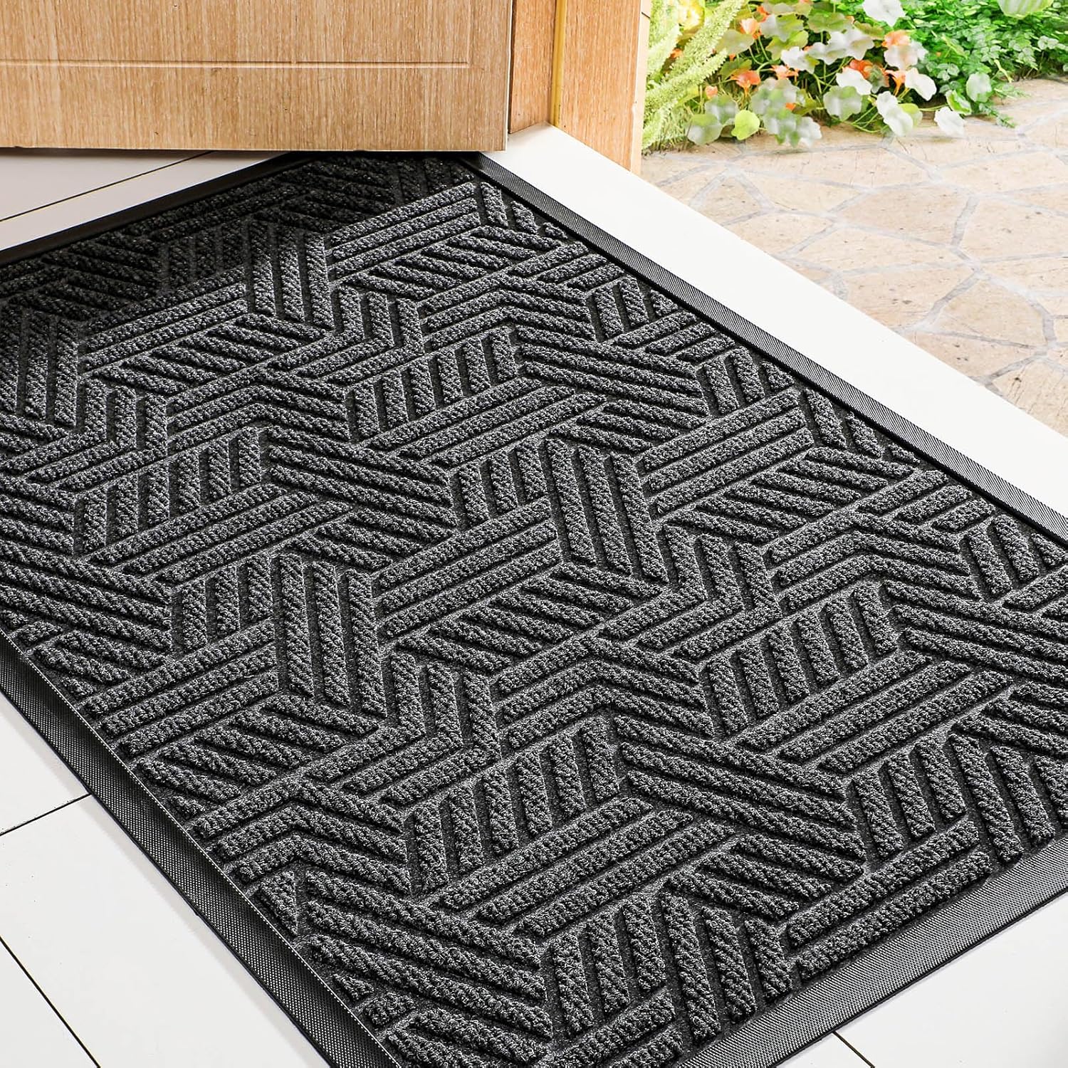 Mibao Durable Outdoor Indoor Mat for Entrance, Non-Slip Design